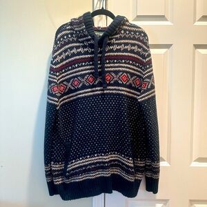 American Eagle Super Soft Fairisle Hooded Sweater